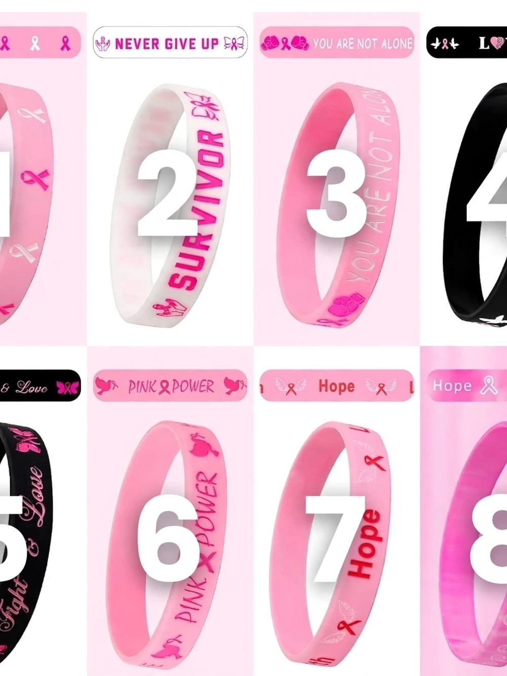 Pink Awareness Silicone Bracelet - Support & Hope